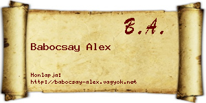 Babocsay Alex névjegykártya